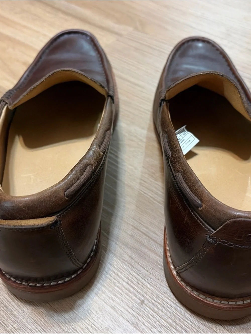 UGG Mens 11.5 Brown Leather Slip On Loafers Moc Toe Comfort Casual Shoes EU45
